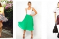 S čím nosit polosluneční sukni - stylové obrázky
